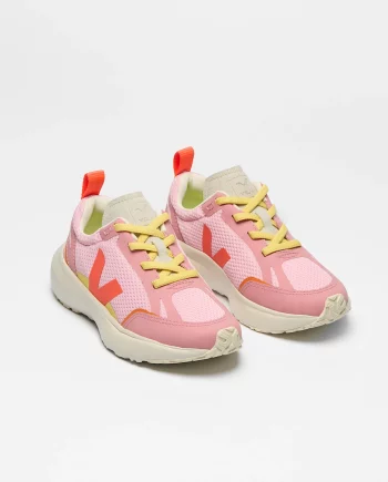 VEJA | CANARY ELASTIC LACES ALVEOMESH GUIMAUVE ORANGE FLUO MARY