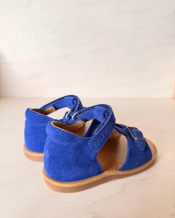 POM D’API | SANDALETTES POPPY EASY VELOURS BLEU ELECTRIQUE